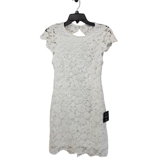 Lulus Size Small Romance Language White Backless Lace Dress NWT R16 - Picture 1 of 9